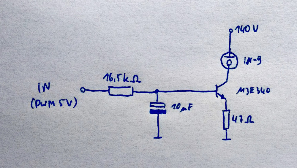 Schematic of the driver circuit for a single tube